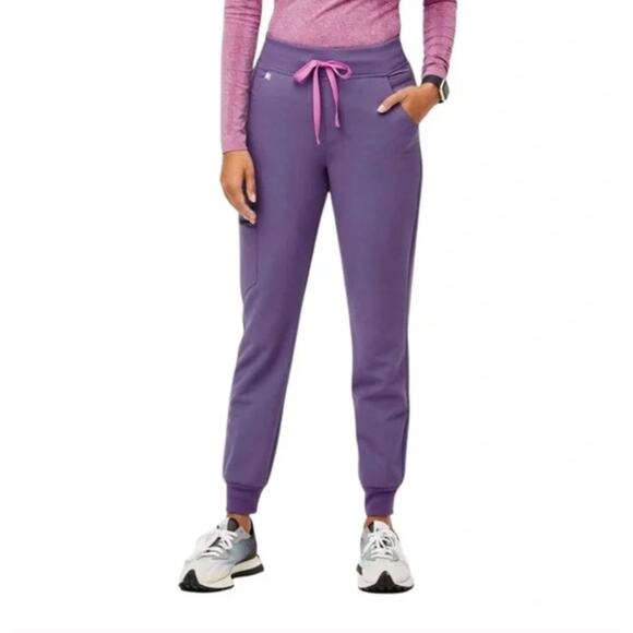 Figs Zamora Jogger Pant Scrubs Medium Petite Amethyst Purple High Waisted - Picture 1 of 8